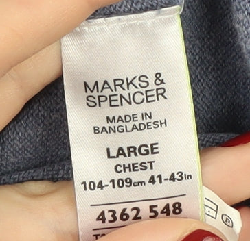 Marks and Spencer Men's Blue Pullover Jumper, Size L