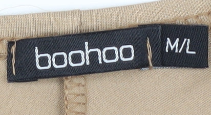 boohoo Womens Beige M/L Open Cardigan Short Sleeve Casual