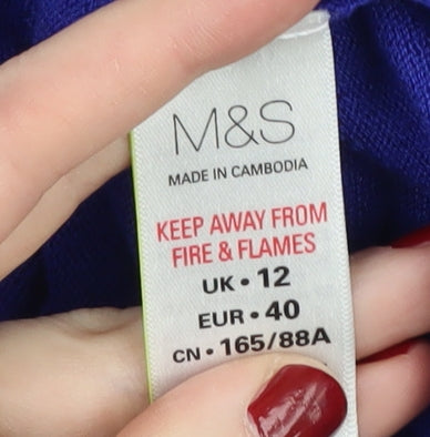 Womens UK Size 12 Marks and Spencer Blue Cardigan Jumper