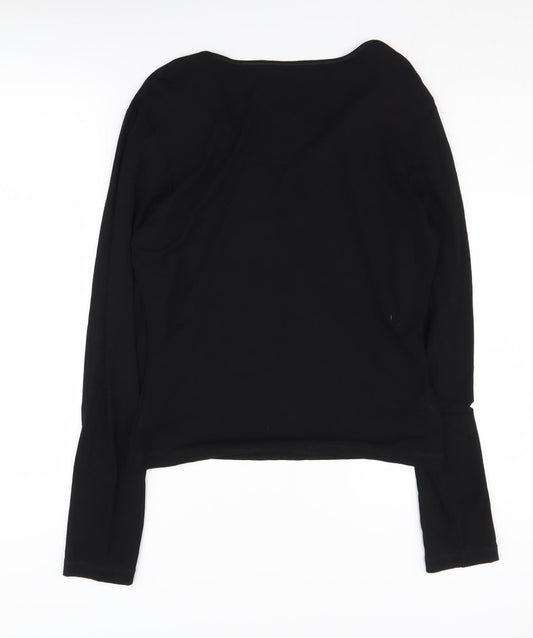 Mexx Women's Black V-Neck Long Sleeve T-Shirt XL