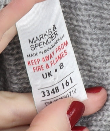 Womens UK Size 8 Marks and Spencer Grey Pullover Jumper