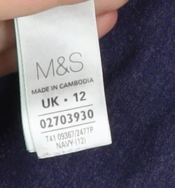 Womens UK Size 12 Marks and Spencer Blue Basic T-Shirt