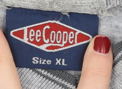 Lee Cooper Men's Grey XL V-Neck T-Shirt