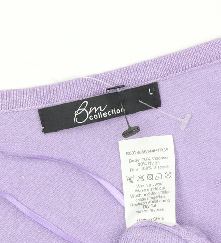 Womens UK Size L Bm Collection Purple T-Shirt