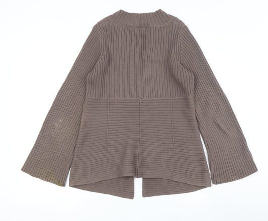Womens UK Size 10 John Lewis Brown Cardigan Jumper