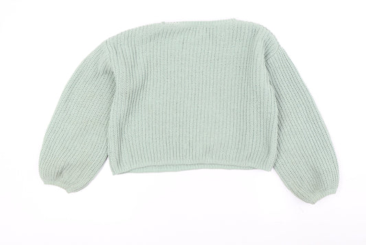 Womens UK Size M H&M Green Pullover Jumper