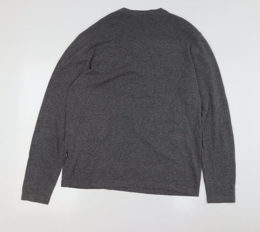 Mexx Men's Grey V-Neck Pullover Jumper Size L