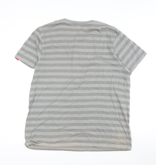 Lee Cooper Men's Grey Striped T-Shirt XL