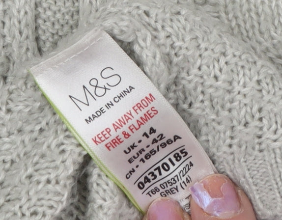 Womens UK Size 14 Marks and Spencer Grey Cardigan Jumper