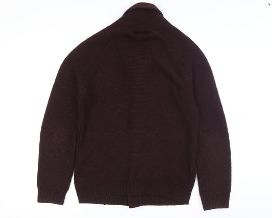 Burton Men's Dark Brown Button High Neck Cardigan - Size M