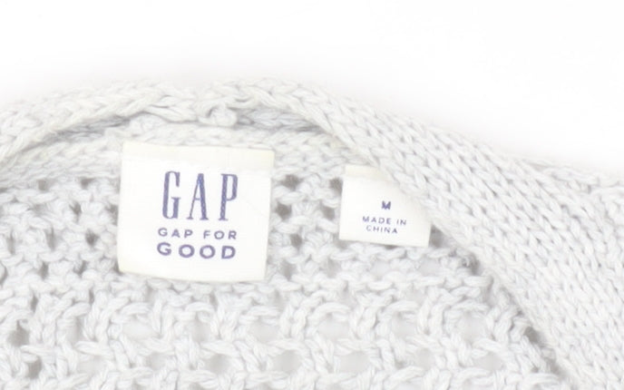 Gap Women's Grey Cardigan Knit Medium Light Open
