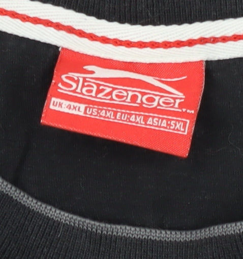 Slazenger Men's Black 4XL Relaxed Cotton T-Shirt