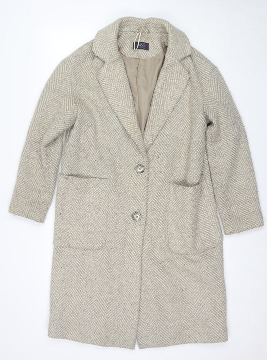 Womens UK Size 12 Marks and Spencer Beige Overcoat