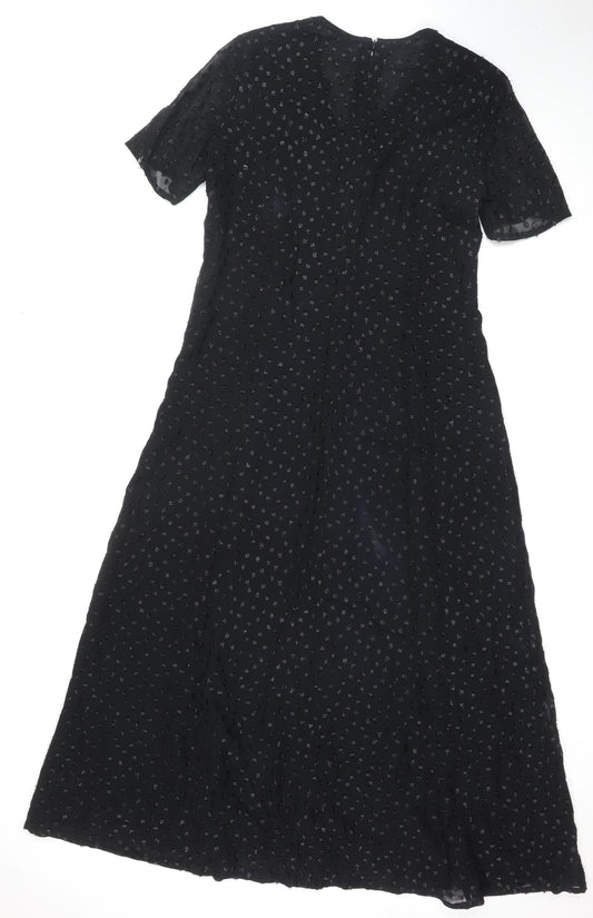 Jaeger Women's Black Dress Size 12 Short Sleeve