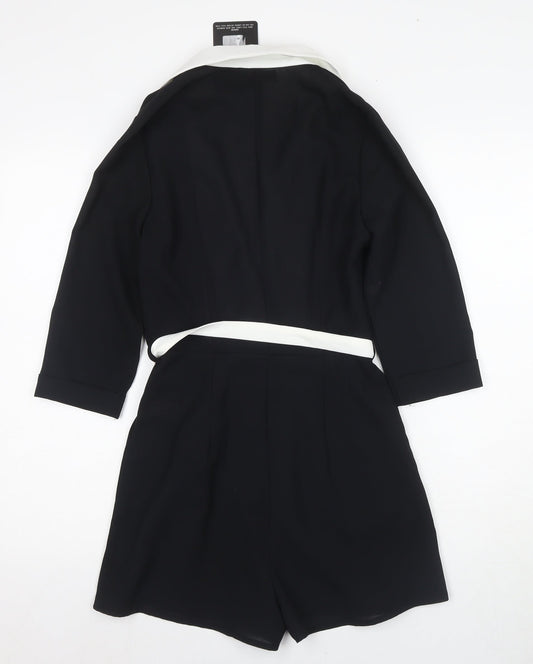 Missguided Stylish Women's Black Polyster Playsuit, Size 8