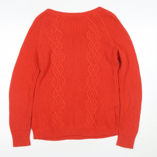 Gap Women's Red Pullover Jumper, M, Cable-Knit