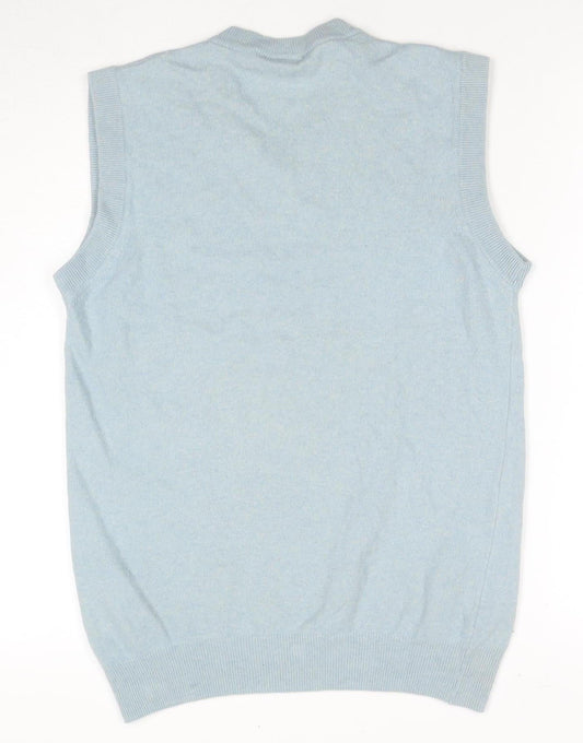 Oscar Jacobson Blue Vest, Men's Medium, Cashmere Blend