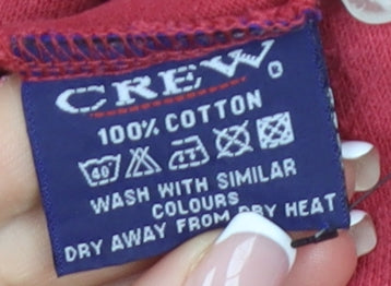 Crew Clothing Men's Red Cotton Polo Shirt L Solid