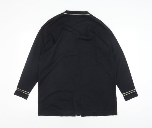 Kaleidoscope Women's Black Cardigan, V-Neck, Size M