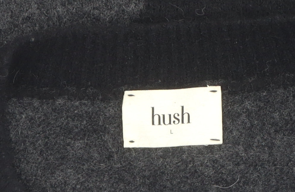 Hush Women's Black Pullover Chunky-Knit Jumper L