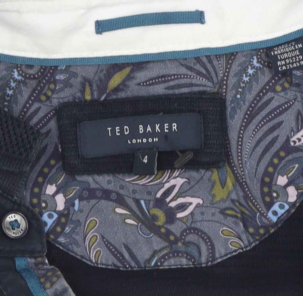 Ted Baker Men's Black Collared Pullover Jumper Size L