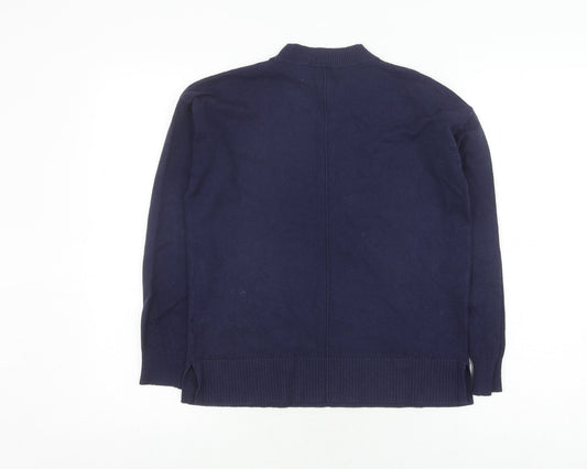 Oasis Women's Blue Mock Neck Pullover Jumper XS