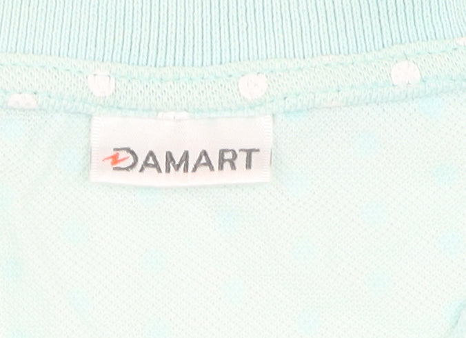 Damart Women's Blue Polka Dot Polo Shirt Size 12