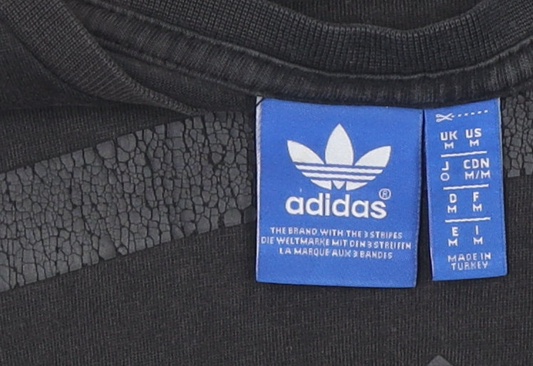 Adidas Men's Black M Logo Short Sleeve T-Shirt