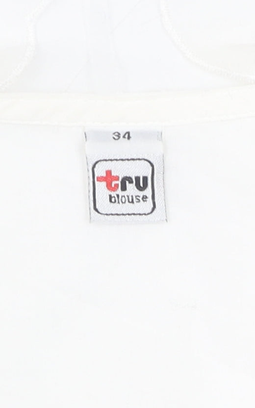Womens UK Size 6 tru White Basic Blouse