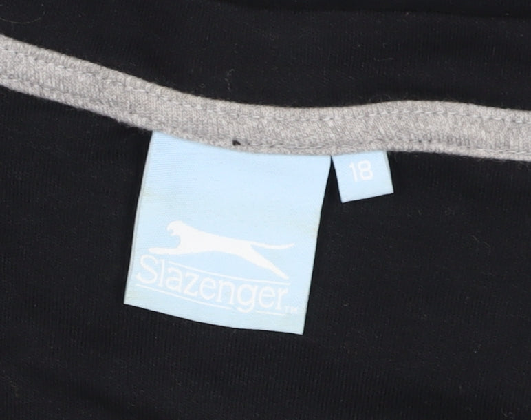 Womens UK Size 18 Slazenger Black Basic T-Shirt