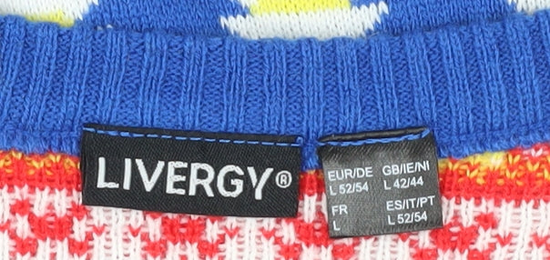 Livergy Men's Multicoloured L Christmas Jumper