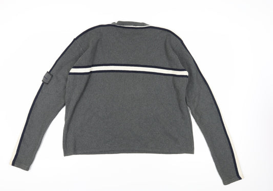 Ben Sherman Men's Grey Cotton Blend Pullover Jumper Size M