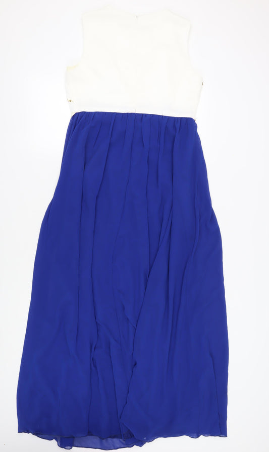 Chi Chi London Women's Blue Sleeveless A-Line Dress