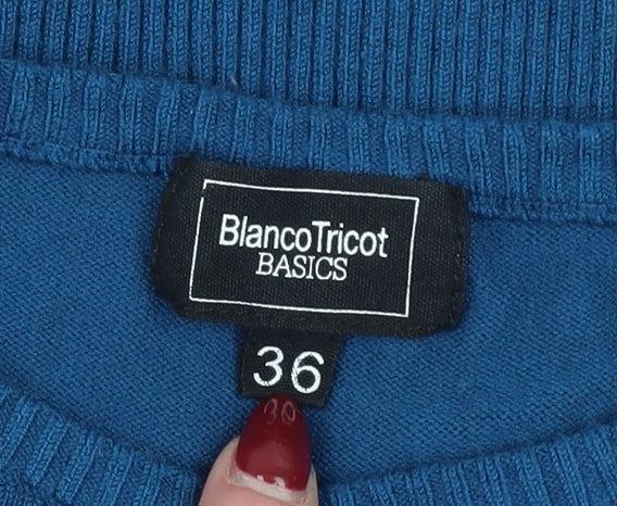 BlancoTricot Women's Blue Pullover Jumper, Size 8
