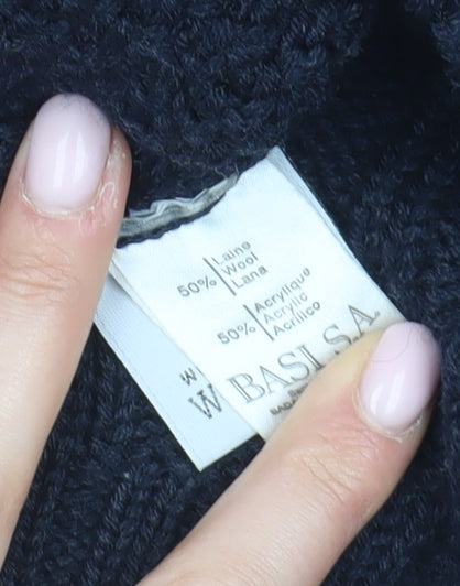 Lacoste Men's Blue Cable-Knit Pullover Jumper Size 10