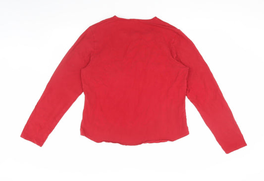 GAP Unisex Red Long Sleeve Slim Fit T-Shirt