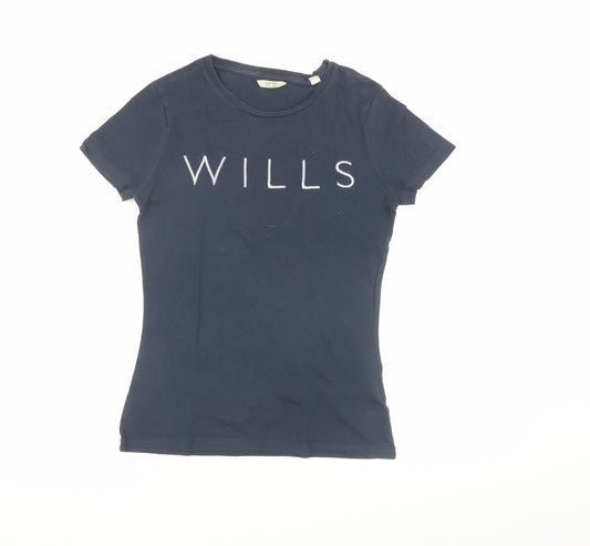 Womens UK Size 6 Jack Wills Blue Basic T-Shirt