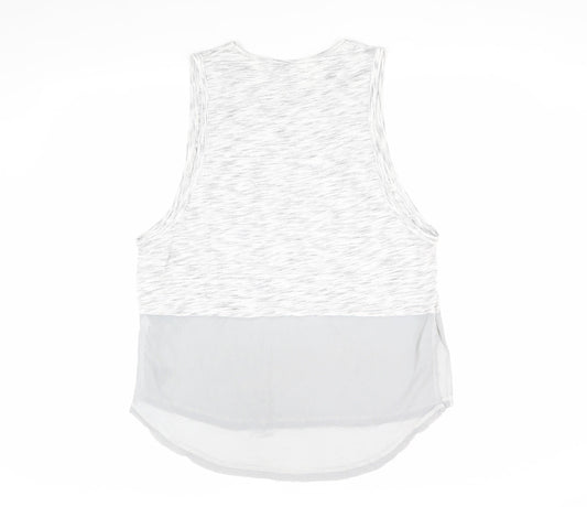 Womens UK Size 14 Pink Soda White Basic Tank