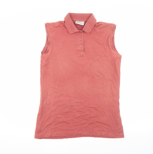 Womens UK Size L Lyle & Scott Red Basic Polo