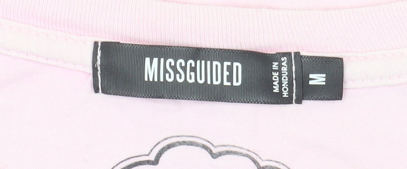 Womens UK Size M Missguided Pink Basic T-Shirt