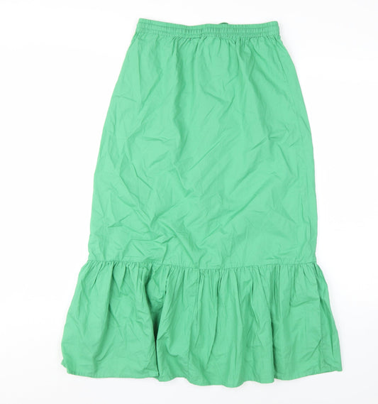 Marks and Spencer Green Midi Button Skirt - Size 6