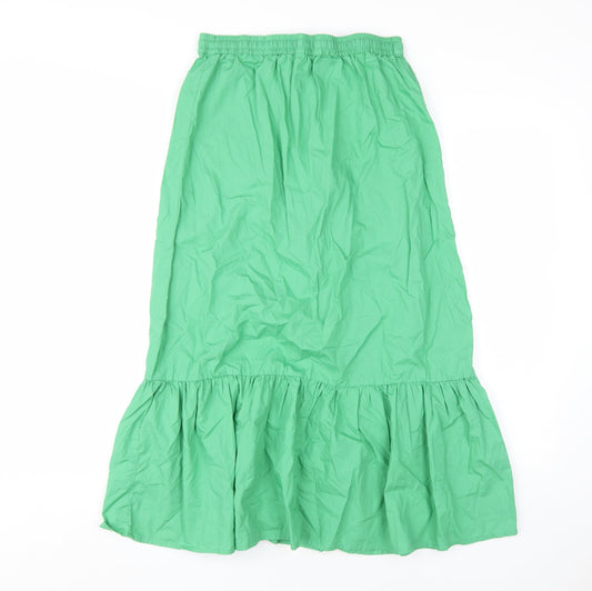 Marks and Spencer Women's Green Cotton Skirt, Size 8