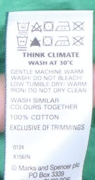 Marks and Spencer Women's Green Cotton Skirt, Size 8