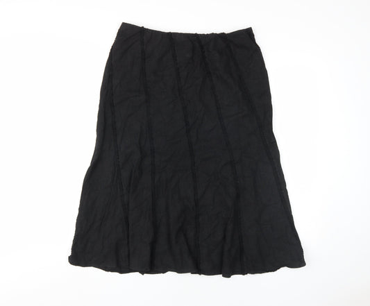 Marks and Spencer Women's Black A-Line Skirt, Size 14