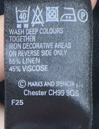 Marks and Spencer Women's Black A-Line Skirt, Size 14