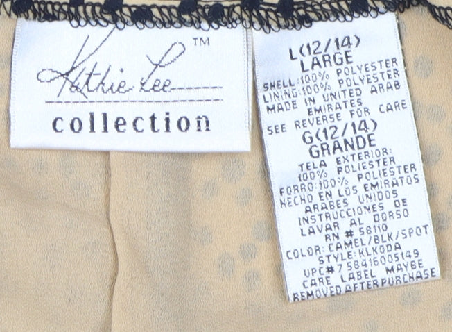Kathie Lee Collection Women's Beige Animal Print Skirt L