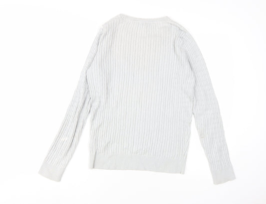 Crew Clothing Co. Women's Ivory Cotton Pullover Jumper Size 12