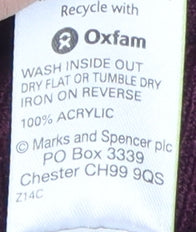 Marks and Spencer Men's Red V-Neck Pullover Jumper