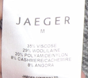 Jaeger Women's Grey Open-Knit Pullover Jumper M