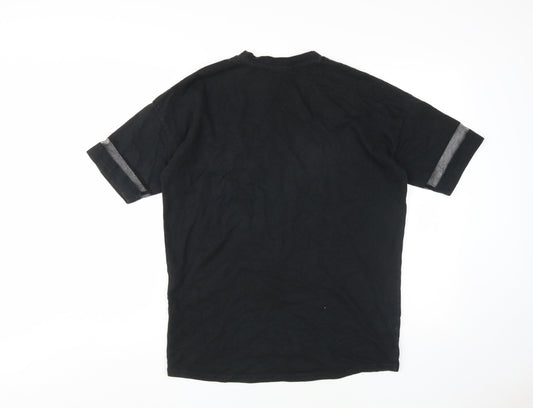 Unisex Adults UK Size XS Bench Black Basic T-Shirt
